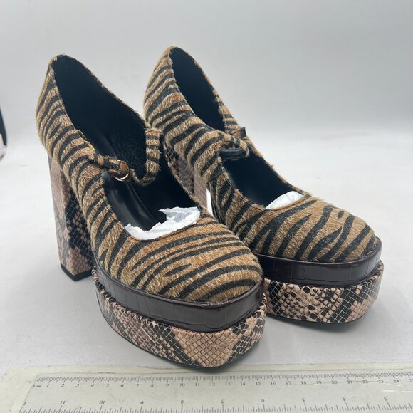 FSJ Zebra and Snake Print Platform Heels - Picture 4 of 8